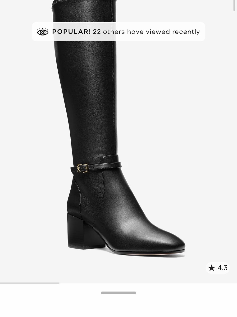 Michael Kors Ella Block Heel Boots with Gold Buckle
